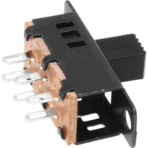 Hot 10Pcs High Knob 6 Pin 3 Position DPDT Panel Slide Switch 0.5A 50V DC
