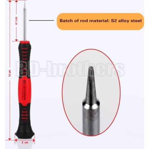 140mm S2 Screwdrivers 0.8 Pentalobe 1.2 Pentacle 1.2 / 1.5 Phillips 2.0 Slotted T4 T5 T6 Screwdriver 100pcs/lot