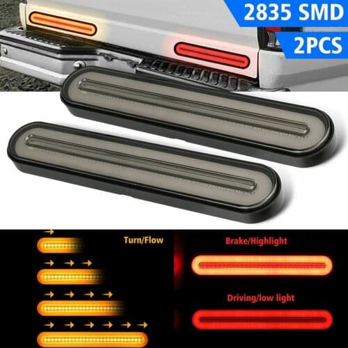 2Pcs 100LED Car Truck DRL LED Light Bar Brake Flowing Turn Signal Stop Tail Strip 12V