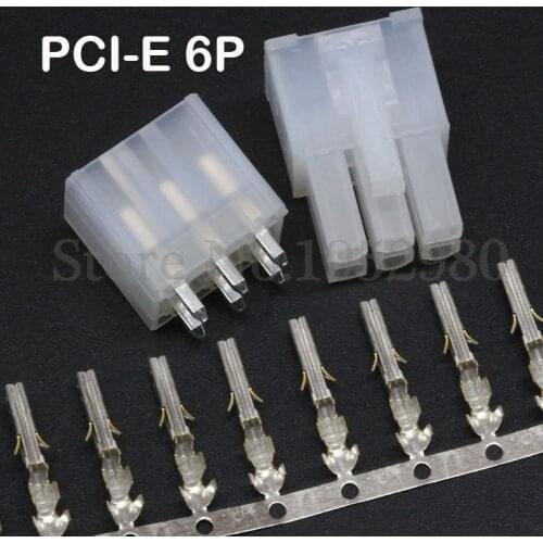 20 Set 4.2mm Connector PC Computer Graphics Card PCI-E GPU-6Pin 5557 Male Housing+Straight Pin Header+Terminals Transparent