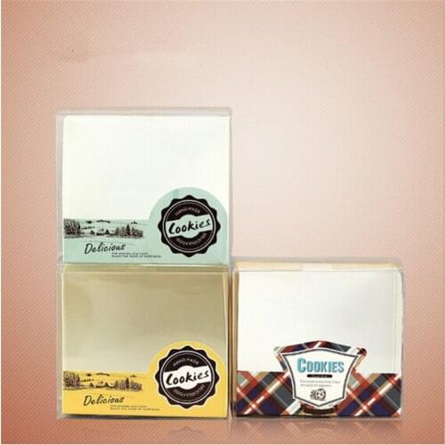20 Pcs 10x6.3x9.4cm Printed Transparent plastic Biscuit Cookies candy Pastry box