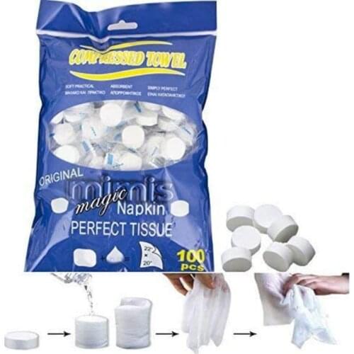 200pcs Compressed Towels Disposable Towel Napkin Tissue Portable Camping Wipes Coin Tissue Travel Towel Washcloth for Sport Home