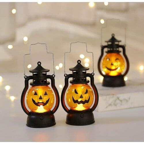 2021 Halloween Decoration Pumpkin LED Oil Lamp Home Party Decor Prop Lantern Holiday Retro Night Light