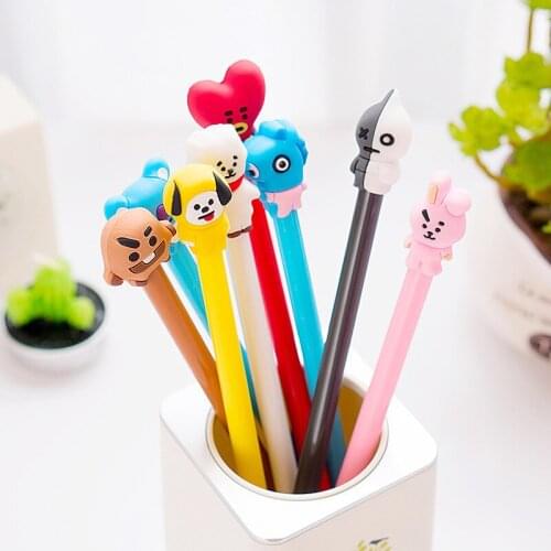 8 style cartoon cute head creative gel pen student stationery novelty party gift school material office supplies