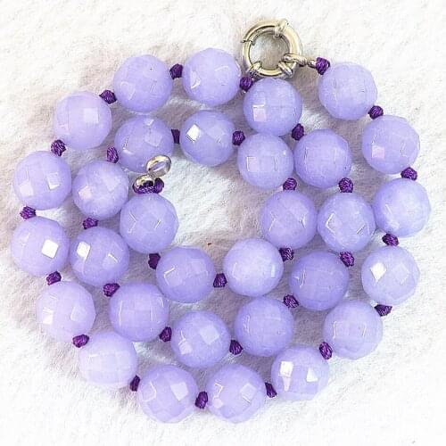 Charms violet stone 6mm 8mm 10mm 12mm new faceted round beads making Jewelry necklace 18" B634