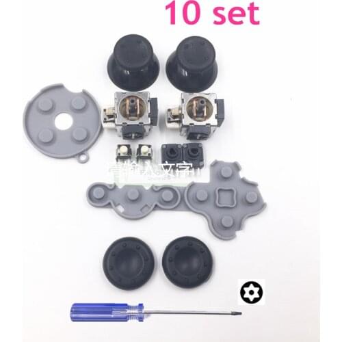 10pcs for Xbox 360 Controller 3d analog 3d Joystick Thumbstick Cap with LB RB LT RT Button Conductive Rubber Pad for Xbox360