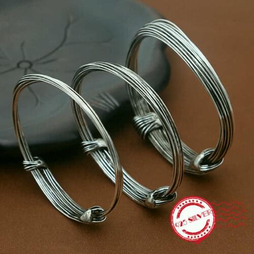 S925 sterling silver mens Bangles personality fashion classic jewelry retro weaving dragon scales modeling 2018 new gift