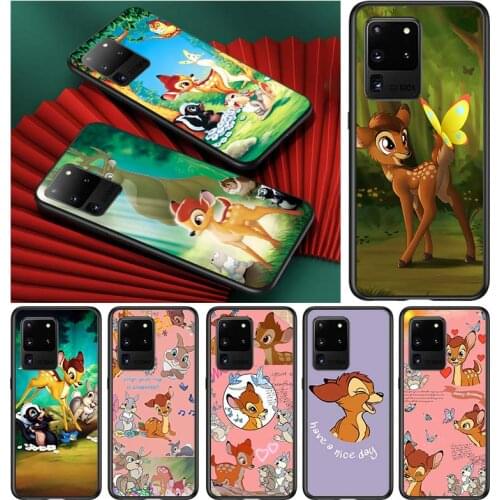 Disney Fawn Bambi for Samsung S20 FE Ultra Plus A91 A81 A71 A51 A41 A31 A21 A11 A72 A52 A42 A22 Soft Black Phone Case