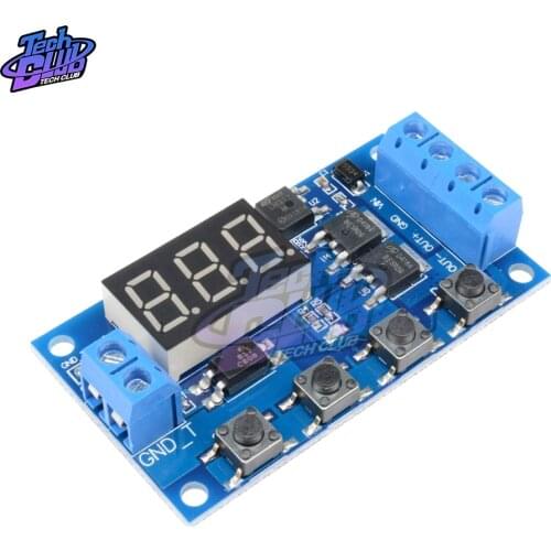 Dual MOS LED Digital Time Delay Relay Trigger Cycle Timer Delay Switch Circuit Board Timing Control Module DIY DC 12V 24V