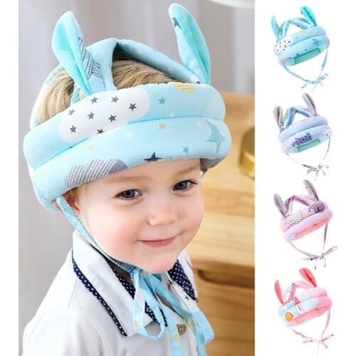 Toddler Infant Baby No Bumps Safety Helmet Hat Cute Cartoon Animal Ears Adjustable Head Cushion Protector Bumper Bonnet Guard Ca