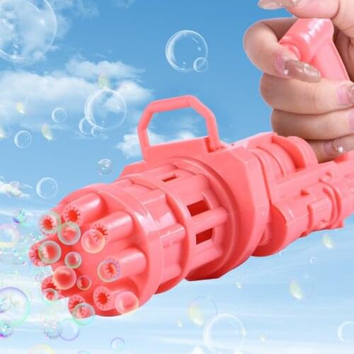 Kids Automatic Gatling Bubble Gun Toys Summer Soap Water Bubble Machine Electric Bubble Machine For Children Gift Toys