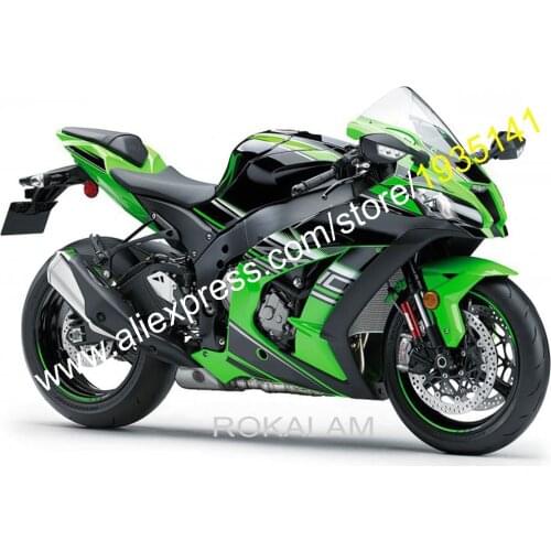For Kawasaki Ninja ZX-10R 2016 2017 2018 ZX10R 16 17 18 ZX 10R Green Black Sportbike Motorcycle Fairing (Injection molding)