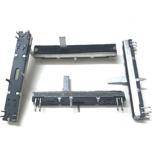 20PCS Electronic organ synthesizer Black 6 cm 6.5MM long double mixer fader potentiometer B50K B50KX2 15MMC