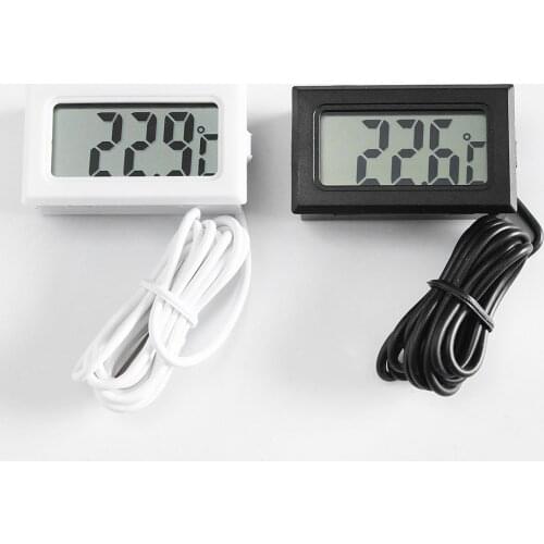 Waterproof LCD Digital Thermometer Aquarium Electronic Precision Fish Tank Temperature Measuring Tool with Probe Hygrometer