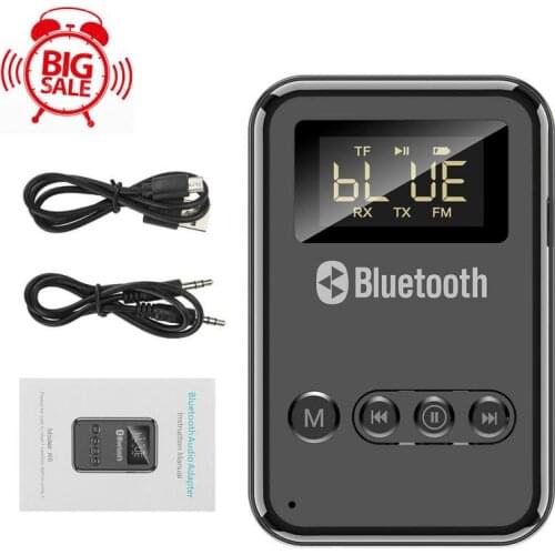 FM Transmitter Bluetooth 5.0 Receiver Transmitter Stereo Music Car Headphones Speakers Adapter Supporting TF Card