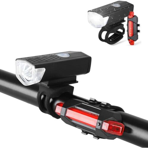 Bike Bicycle Light USB LED Rechargeable Set Mountain Cycle fore Back Headlight Lamp Flashlight luces bicicleta Bike accessories