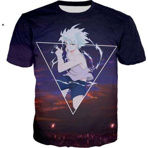 Harajuku Anime HUNTER X HUNTER Killua Print 3D T Shirt Men/Women Hipster T-Shirt Tshirt Tees Boys Clothing Tops Camiseta hombre