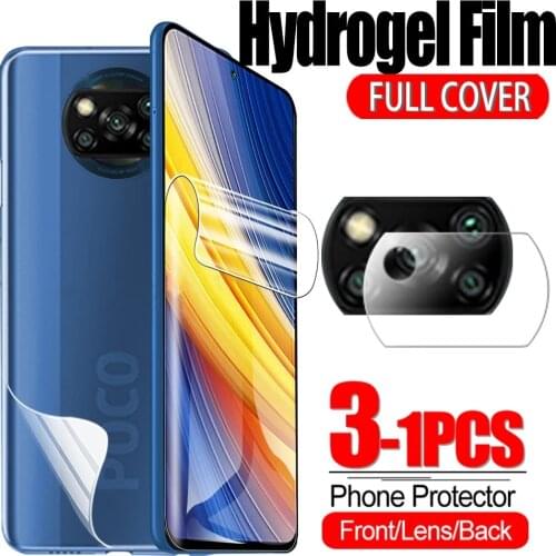 Hydrogel Film For Xiaomi Mi Poco X3 NFC M3 Pro F3 GT Screen Protector Back Camera Lens Protective Film Poco X3Pro X3NFC Not Glas