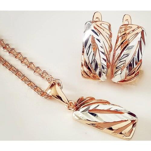 2021 Gold and Silver Color Plated Jewelry Sets Women Jewelry Accessories Trendy Necklace Earring Jewelry Sets Fashion Jewelry