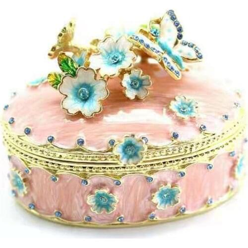 Valentines Day Enamel Drip Romantic Flowers Jewelry Box , Gift Box