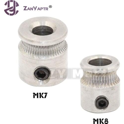 MK8 / MK7 Extruder Drive Gear Bore 5mm For 1.75mm and 3.0mm Hobbed Gear For Makerbot Reprap Mendel High Quality Stainless Steel