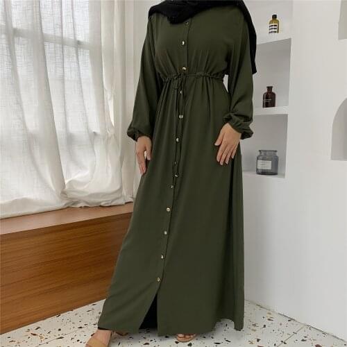 Dubai Muslim Dress Lace Kaftan Open Abaya Long Robe Lace-up Hijab Dresses Outwear Tunic Middle East Arab Jubah Islamic Clothing