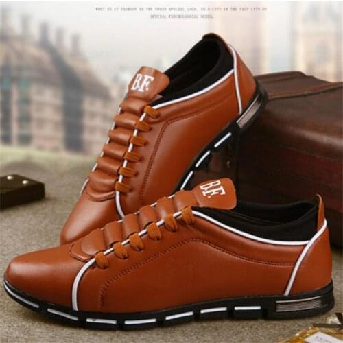 New large size mens leather shoes breathable sports mens shoes fashion laces comfortable mens casual shoes sneakers loafers