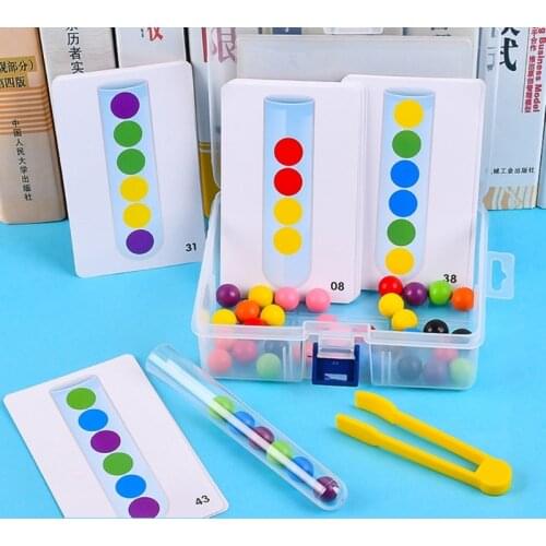 G2AD 1PC Montessori Motor Skill Teaching Board Game for Activity Center Wooden Stimulation Clip Ball Test Sorting Toy for Kid