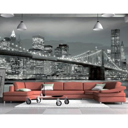 New bridge construction Night Custom photo wallpaper 3D stereoscopic wallpaper living room TV background wall
