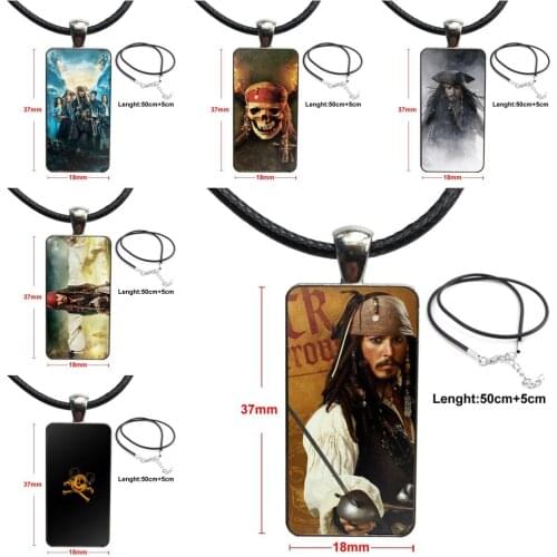 Pirates Of The Caribbean Captain Jack For Girls Brand Steel Color Jewelry Fashion Statement Necklace Glass Necklaces Pendants
