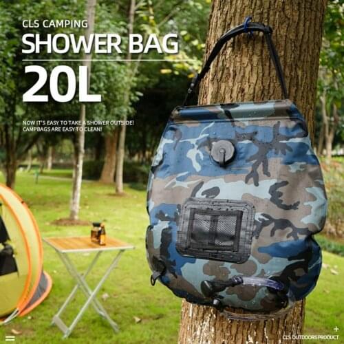 20L Useful Shower Bathing Bag Safe Convenient Outdoor Bathing Bag PVC Camouflage Outdoor Camping Shower Bag for Self-driving