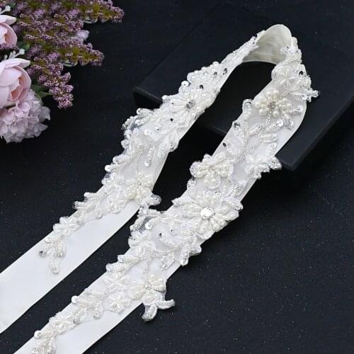 ZMS151 Wedding Belt Flower Designer Sashes for Cheap Ribbon Ball Bridal Dress Sash Womens Belts Fashion Diamond Accessories