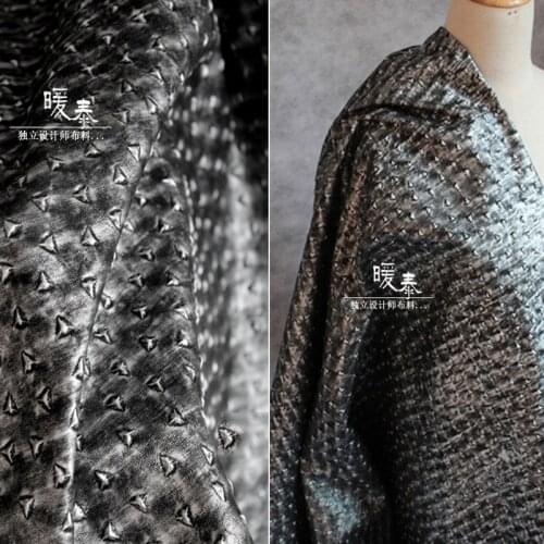 New PU Leather Rivet Triangle Texture Silver DIY Patch Bags Jacket Coat Cosplay Decor Rock Locomotive Clothes Designer Fabric