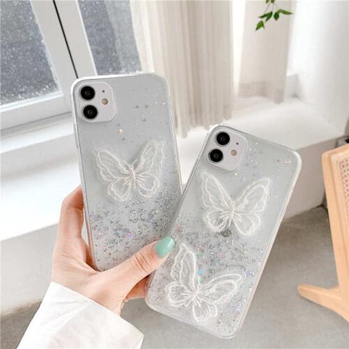 3D Cute Butterfly Silicone Phone Case For Xiaomi Redmi Note 9S K30 9C 9A 10X 7A 8A 4X 5A 6A Note 8T 7 8 6 Pro Soft Clear Cover