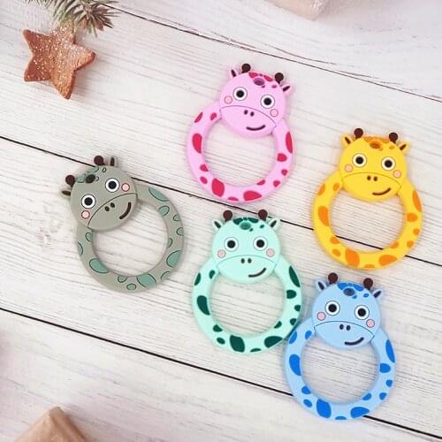 Chenkai 10PCS Silicone Deer Teether Toys Chewable Baby Teether Shape Products Nursing Gift Accessory BPA free