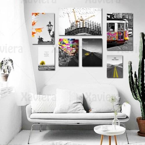Modern Poster Black and White Landscape Color Part Wall Art HD Printing Mural Scandinavia Home Decoration Bedroom Living Room
