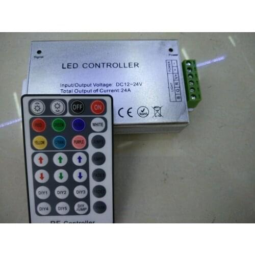 DC12-24V Wireless RF SMD RGB led strip light 24A,288W Dimmer Remotely Controller,28/20Key remote control for RGB LED Strip Light