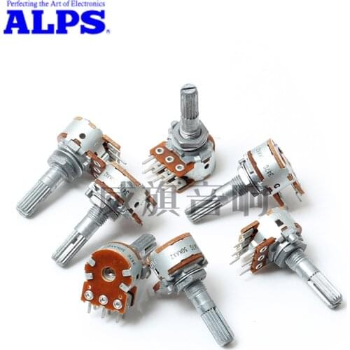 5PCS Japan ALPS 16-Type Volume Potentiometer 100KAX2 or 50KAX2 For DIY HiFi Audio