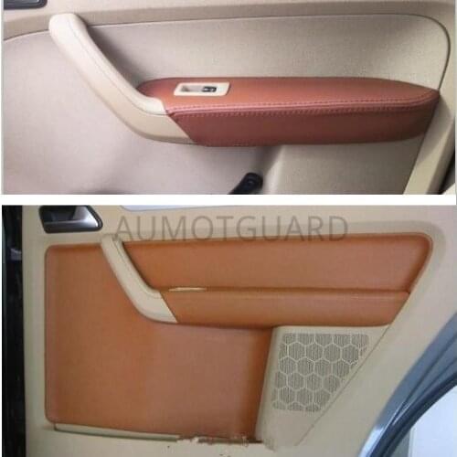 For Volkswagen Touran Caddy 2006-2015 Microfiber Leather Door Armrest Interior Door Panel Protective Cover with Mount Fittings