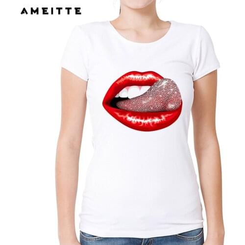 2019 Funny Precious Tongue T-Shirt Fashion Novelty White Printed T Shirt Summer Women/Ladies Hipster Harajuku Tops Tee