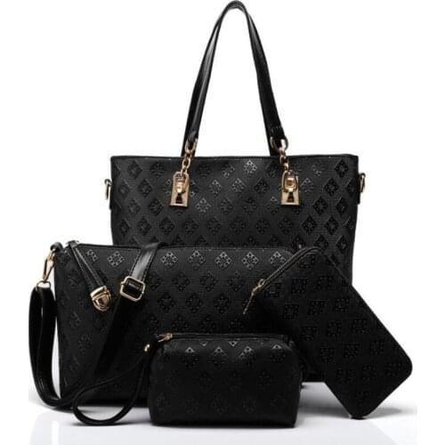 Women Top-Handle Bags Female Composite Bags Women Messenger Bags Handbag Set PU Leather Wallets Key Bag Set