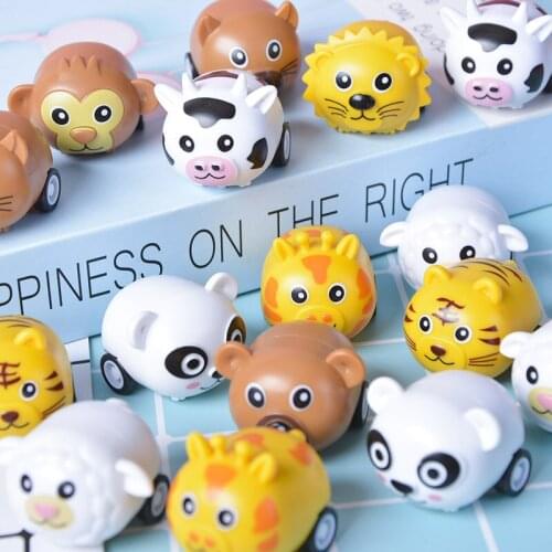 12pcs Cartoon Kids Pull Back Toys Small Animals Childrens Creative Mini Cars Fall-resistant Toy Cars