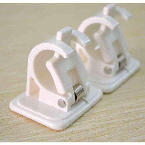 2 PCS Self Adhesive Hooks Curtain Rod Bracket Pole Drapery Hook Holders Stick Hooks Rod Bracket Durable Wall Hook Holders