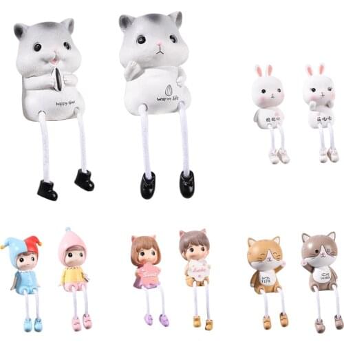 2pack Resin Tabletop Ornament Outseam doll for Playroom Kids Room Decoration Dollhouse Ornaments Hanging Foot Dolls