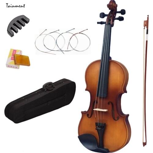 4/4 High Grade Solid Wood Natural Acoustic Violin Fiddle With Case Bow Rosin Professional Musical Instrument Full Size Violin