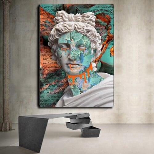 Abstract Sculpture Poster Graffiti David Statue Canvas Painting Poster And Prints Wall Art PictureHome Decor for Living Room