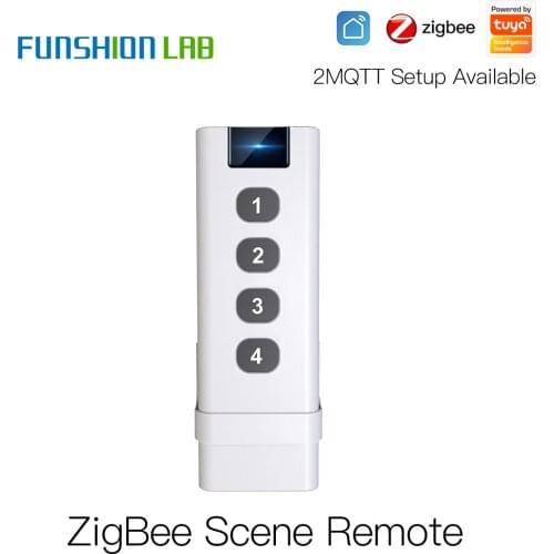 ZigBee Smart Home Wireless Switch 4 Gang Remote Portable Tuya Zigbee Hub Required No limit to Control for Smart Home Devices