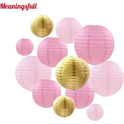 20pcs/set 4-12'' Wedding Paper Lanterns Chinese Round lanterne Party Papier Lampion For Babyshower Party Xmas Home Decoration