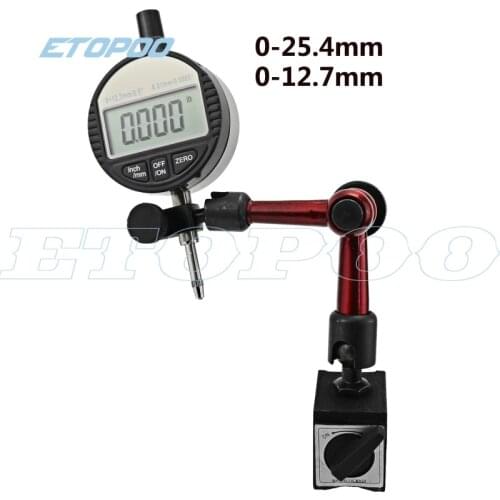 0-25.4mm 1" Digital Dial Indicator 0-12.7mm/0.5'' 0.01mm With Mini Magnetic Base Holder Gauge Caliper Measuring Tools