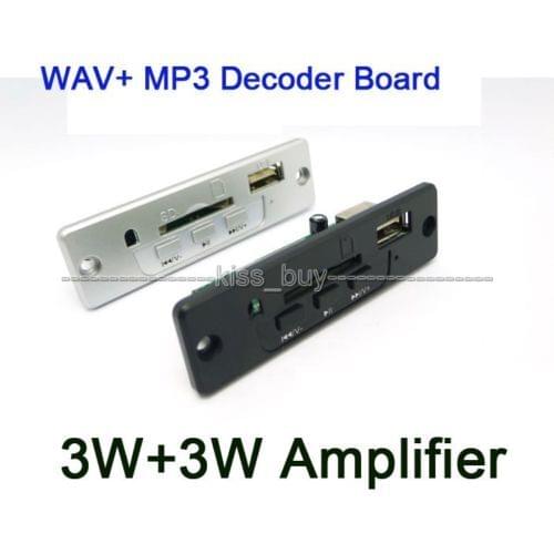 DC 3.7V-5V Stereo 3W+3w Amplifier WAV+ MP3 player Decoder Board USB SD/Card